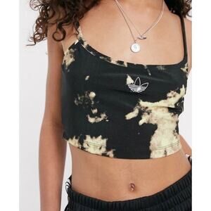 Adidas Trefoil Logo Crop Tank Black Y2K Streetwear Sz S NWT